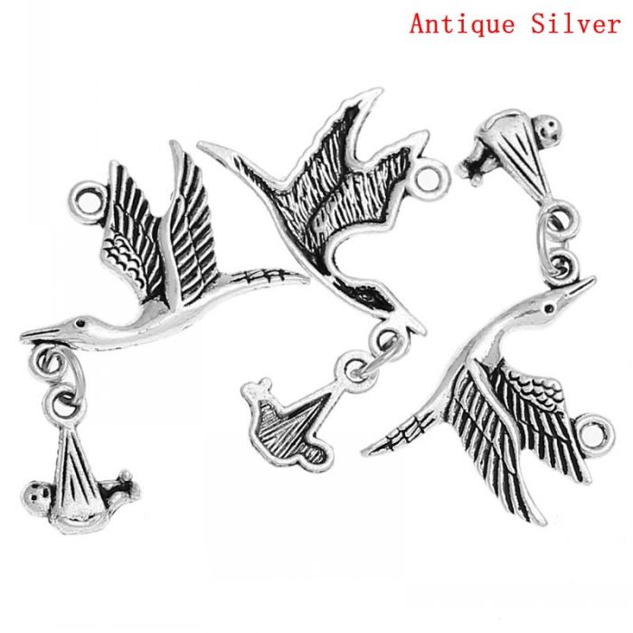 DoreenBeads – cierges volantes argentées, lot de 20 pièces de 1 pendentifs à breloque "x 1", 29x24mm, 1/8