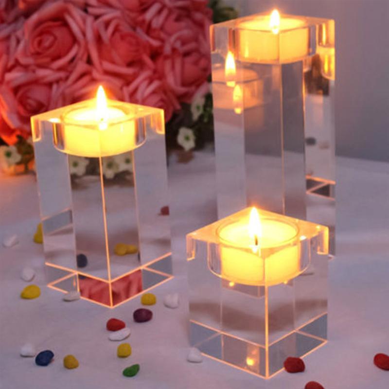 3 st  k9 kristallljusstake kub ljusstake hem ljusstake prydnad värmeljushållare romantisk bordsdekoration