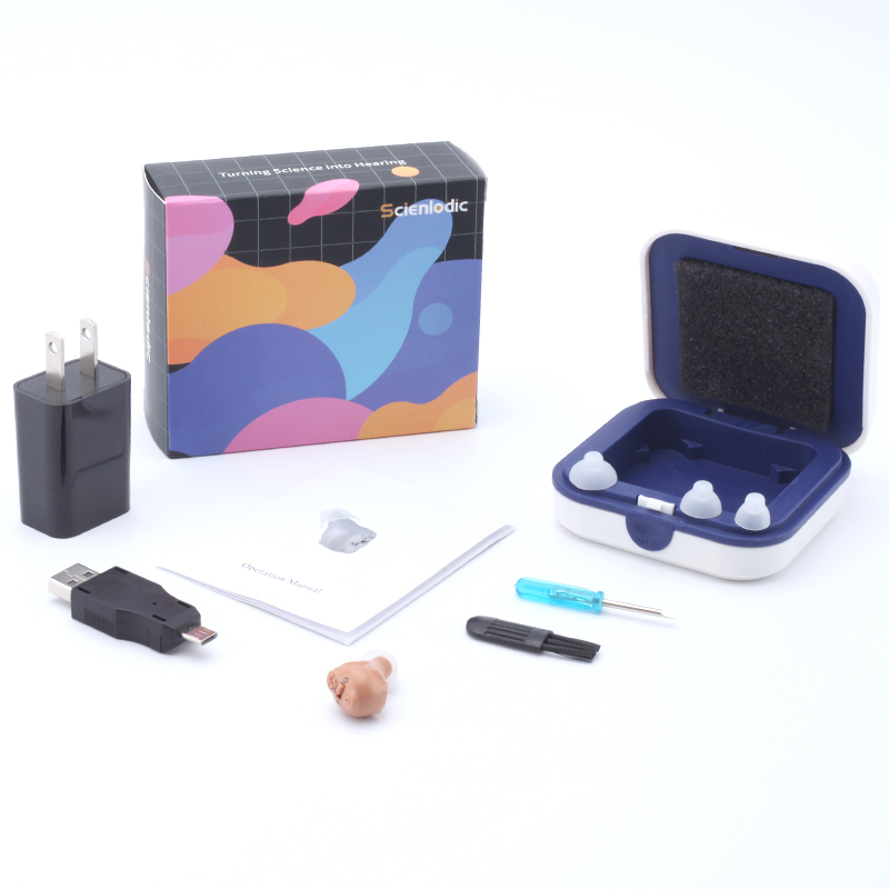 Appareil auditif Invisible, aide auditive Rechargeable CIC, Mini aide auditive pour personnes âgées sourdes, amplificateur auditif: Rose Red