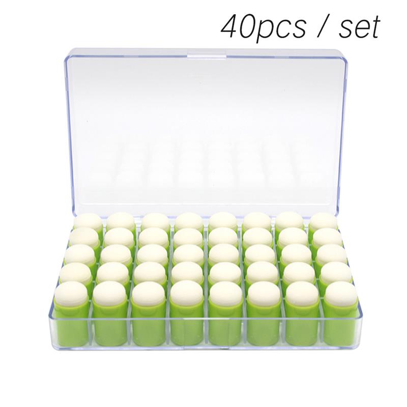Juego de esponjas para pintar por números, pinceles de espuma para dedos, manualidades, tinta, suministros de arte, herramienta para álbum de recortes, 40 piezas: Verde militar