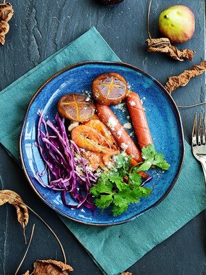 Western style gourmet tallerken stentøj nordisk land keramik lotus blad type tallerken familie snacks frisk frugt salat service