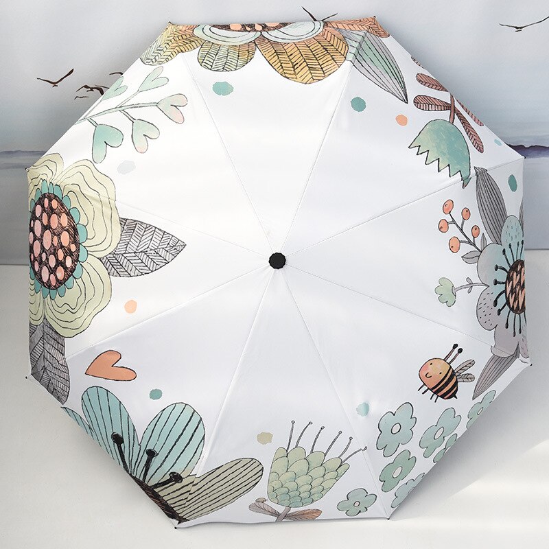 Sombrilla plegable de diosa fresca coreana para mujer, paraguas anti-UV de doble uso para lluvia y sol: 1