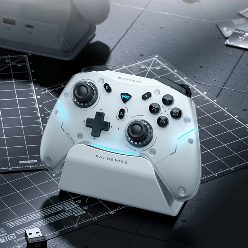 Machenike-G5 Pro Max Gamepad, Controlador de Jogos, Tri-Mode, Fps, Sem Fio, Elite, Hall Gatilho, Joystick para Switch, PC, Vapor