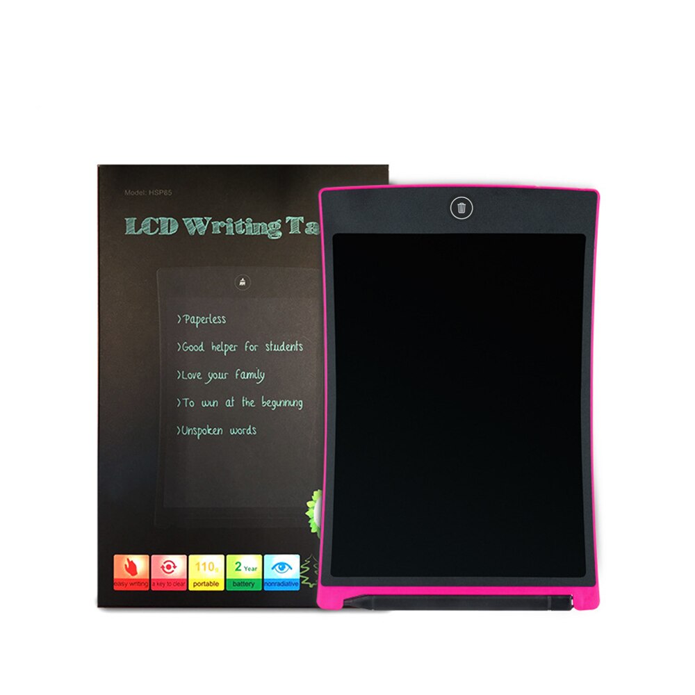 8.5 Inch LCD Writing Tablet - Digital Drawing Pad - Portable Handwriting Board - Ultra-Thin Electronic Tablet: Hot Pink