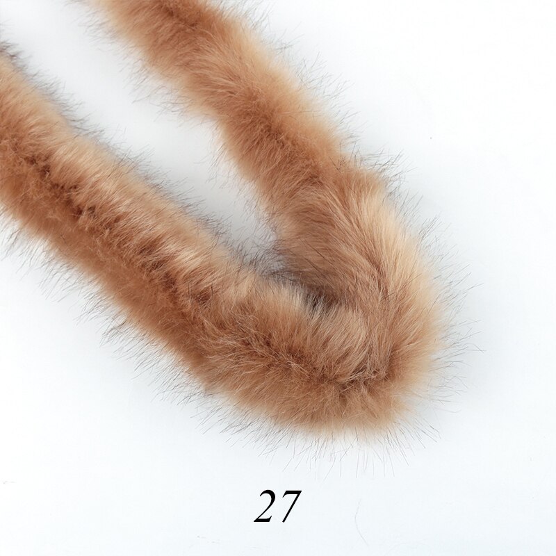 1M Kunstmatige Wasbeer Vossenbont Tapes Faux Konijnenbont Pluizige Kostuum Accessoires Luxe Warm Diy Naaien Tapes Voor Kledingstuk schoen Zak: 27  brown