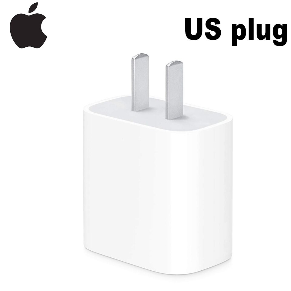 Original Apple 18W Power Adapter Ladegerät USB-C zu Blitz Kabel US EU Stecker Smart Telefon Schnelle Ladegerät für iPad iPhone 8/X/11 pro: Apple 18W charger US