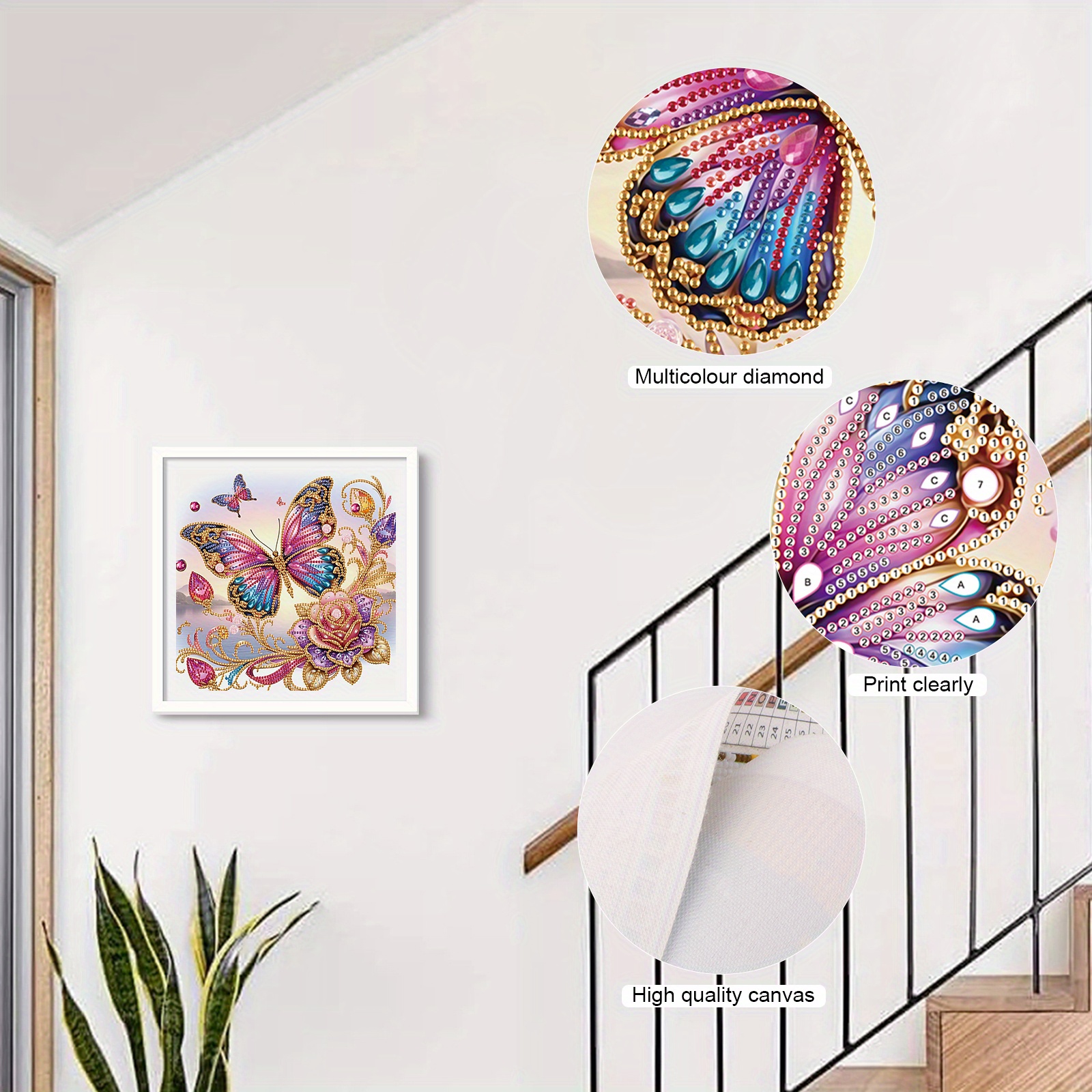 Diy fargerike sommerfugler 5d spesielle former diamantkunstsett for nybegynnere, diamantkunstmalingssett for veggdekorasjon hjemme