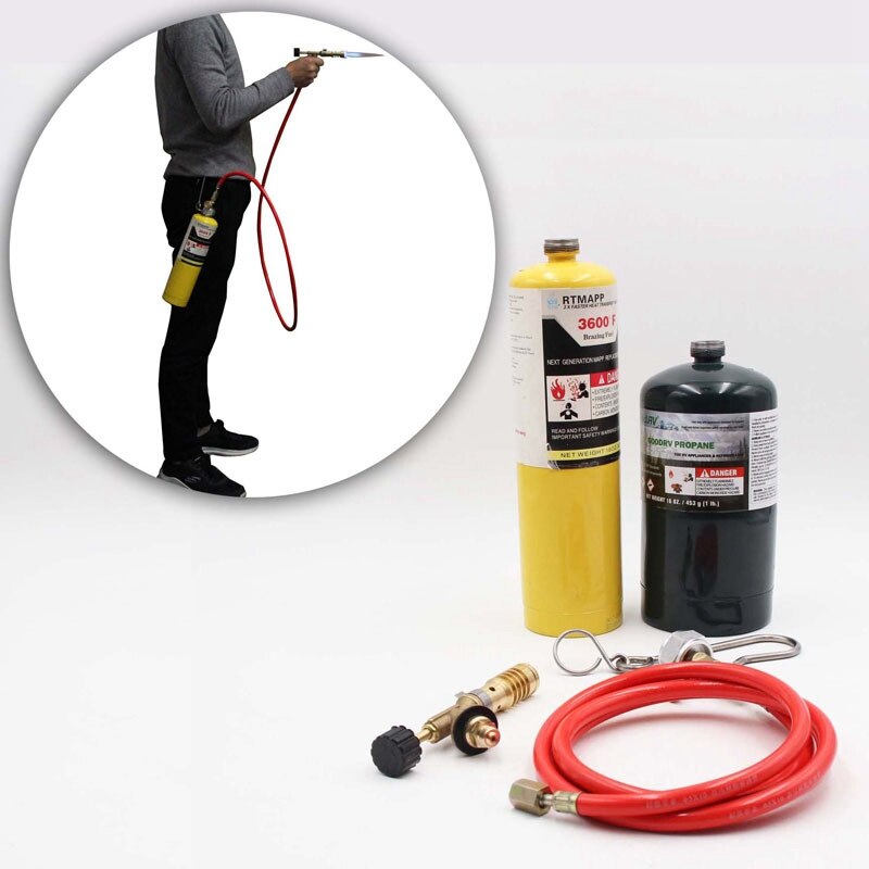 for Mapp Gas Turbo Torch Plumbing Turbo Torch with Hose for Solder Propane Welding Kit