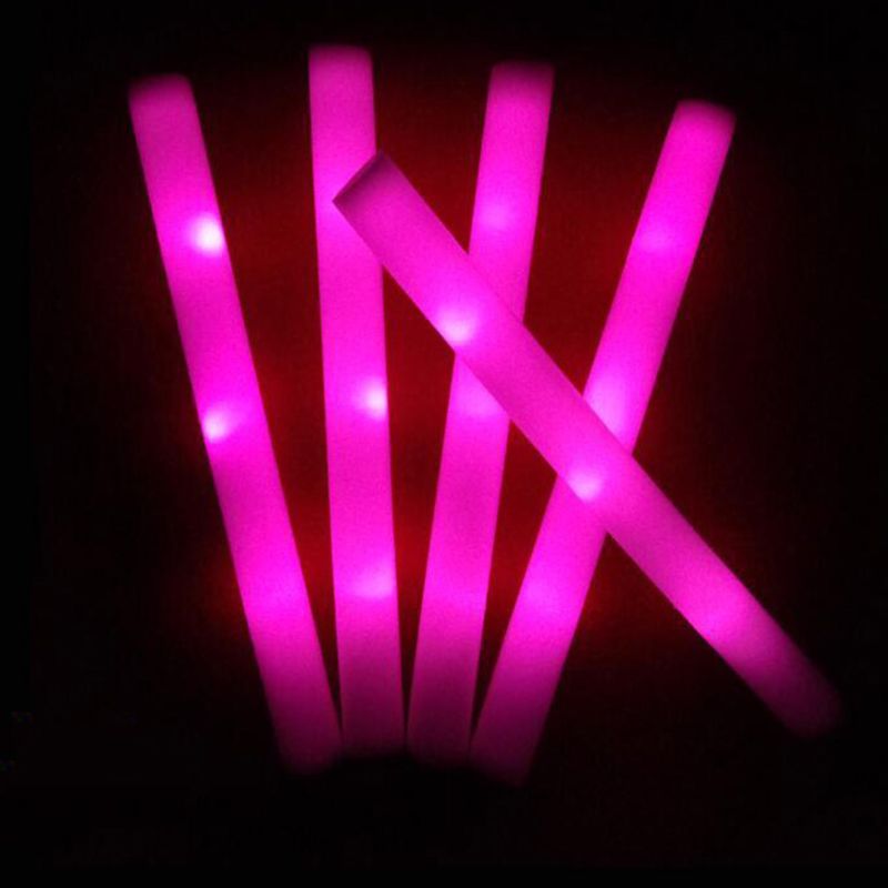 50 Pcs LED Party Light Stick with Battery Light Up Foam Stick for Party Supplies G99C: Red