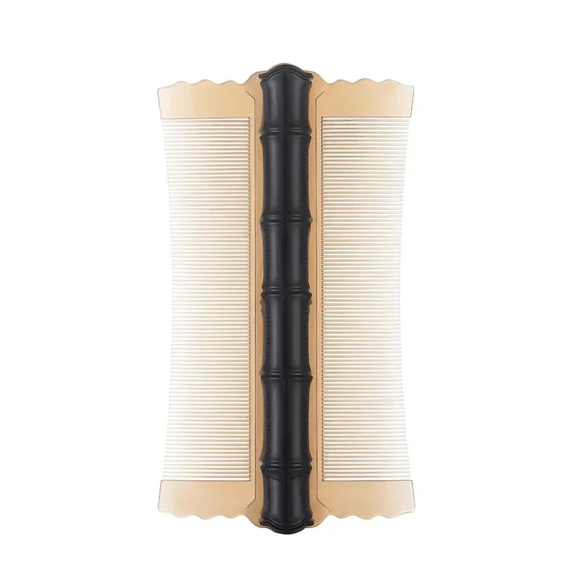 Doppelseitiger Kopf-Läusekamm, abnehmbarer schmaler, feiner Zahnkopf, Läbenutzen, Flohentfernung, Haarkamm, Schuppenentfernung für Styling-Werkzeuge: Gelb
