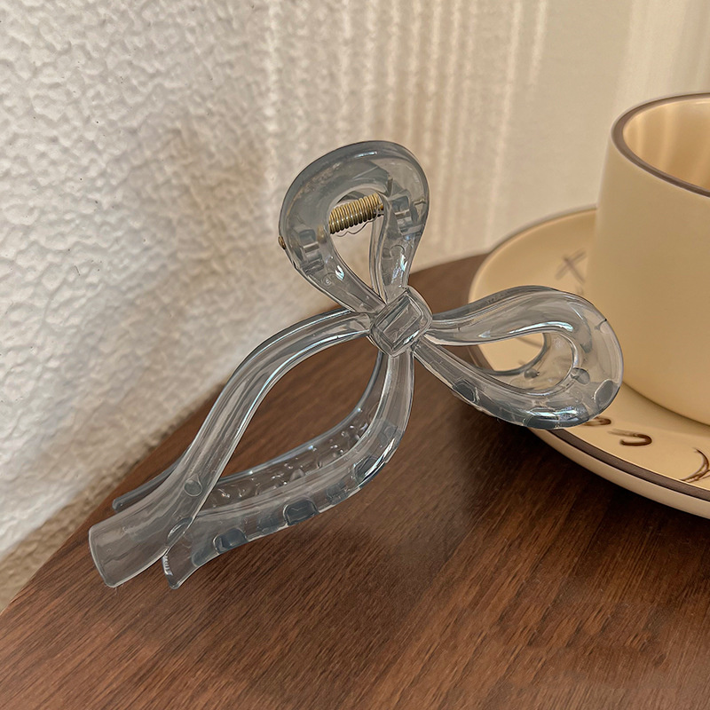 Lazo de cola de caballo, garra grande para el cabello, accesorios para el cabello de cangrejo para mujer, pinzas para el cabello con lazo acrílico sólido, horquillas, pasadores para niñas, diademas: YELLOW