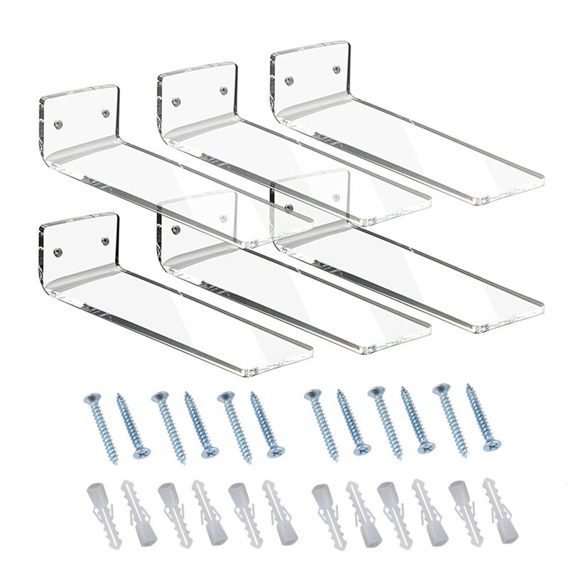 6 pacote de acrílico flutuante sneaker prateleiras transparente sapato exibir suporte decoração do quarto para exibição collectible sapato &amp; sneaker: Default Title
