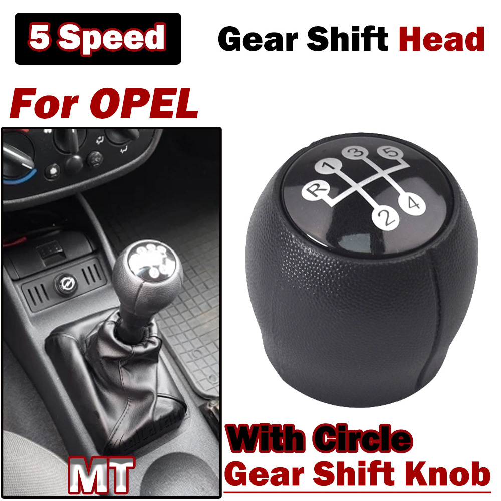 Passend für OPEL CORSA C (01-06) TIGRA B (04-12) COMBO C(01-11) Auto MT 5-Gang-Schaltknauf mit Gamasche, Kofferraumabdeckung, Handbremsengehäuse: Black