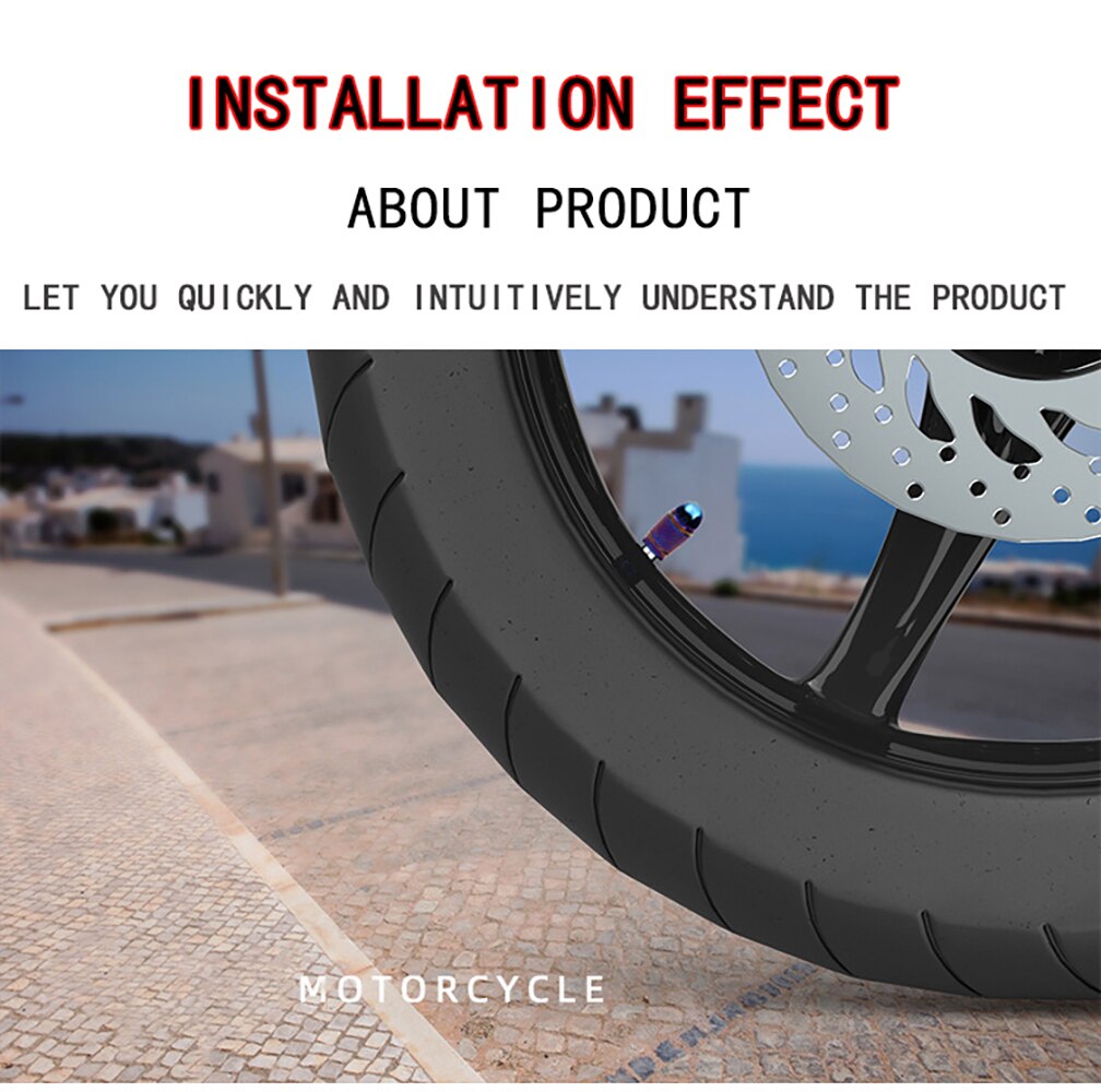 2PCs Durable Aluminum Alloy Motorcycle Valve Cap Dust Cover Wheel Tire Rim Valve Rod Cap Replacement