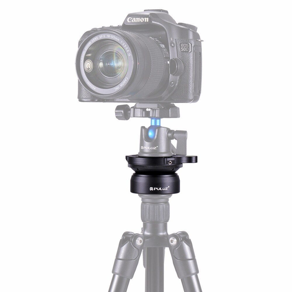 PULUZ 3/8inch Thread Dome Panoramic Tripod Head Tripod Leveling Head Base with Bubble Level 3/8 standard screws
