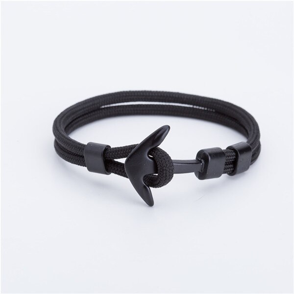 Zwart Anker Charme Armbanden Voor Mannen Vrouwen Touw ketting Armbanden Sieraden: 8