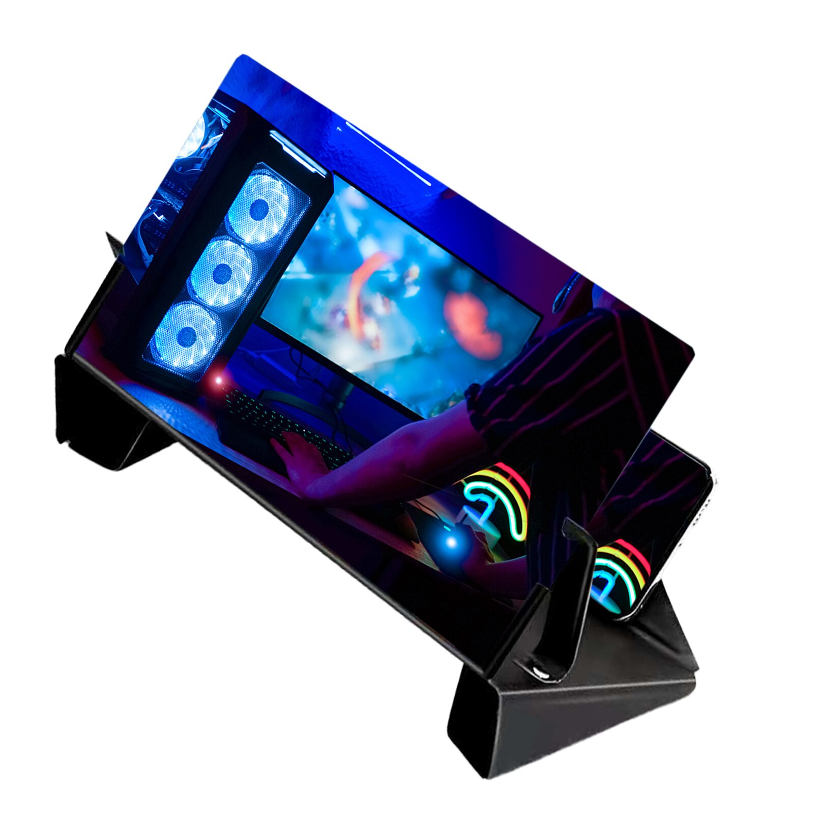 Ekran telefonu komórkowego lupa 12 Cal 3D wideo chowany składany ekran wzmacniacz Expander Blu-Ray Super przejrzysta