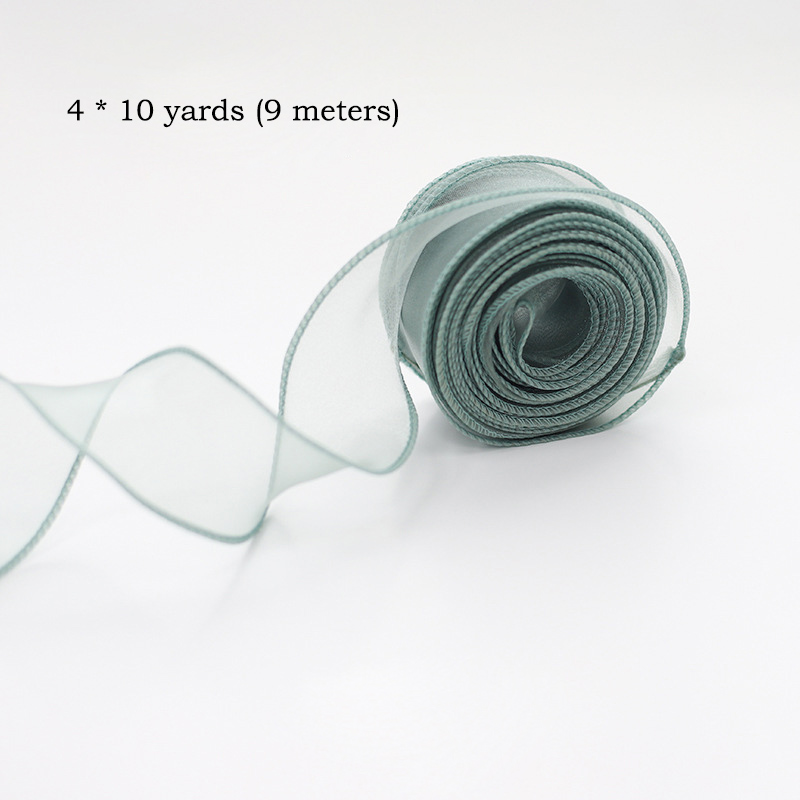 10Yards/Roll Chiffon Silk Ribbon Organza Satin For DIY Craft Wrapping Decoration Wedding Bouquets Wreath Sewing Supplies: black