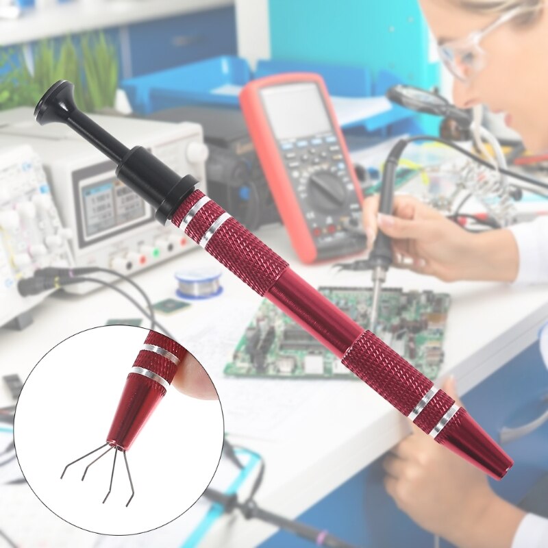 Ic Pickup/Draad Picker/Bga Chip Picker/Elektronische Component Vangst/4 Klem Ic Chip Metalen Catcher/ Manicure Katoen Bal