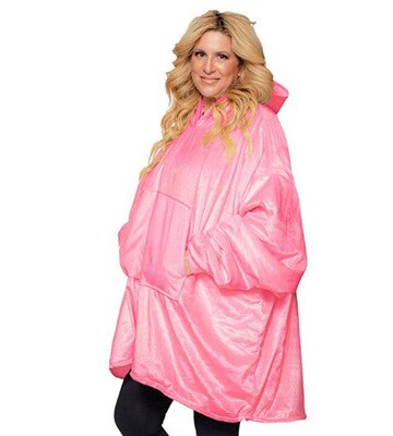 Verdikte Moederschap Vrouwen Flanel Babywearing Zwangerschap Hoodies Baby Tv Deken Gezellige Oversized Hooded Sweatshirt Multicolor: Blauw
