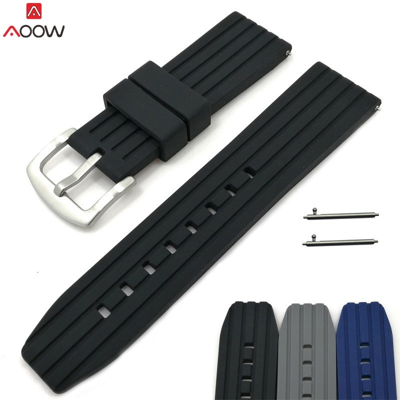 Aoow generieke horlogeband siliconen rubberen horlogeband banden 20mm 22mm 24mm waterdichte horlogeband riem accessoires