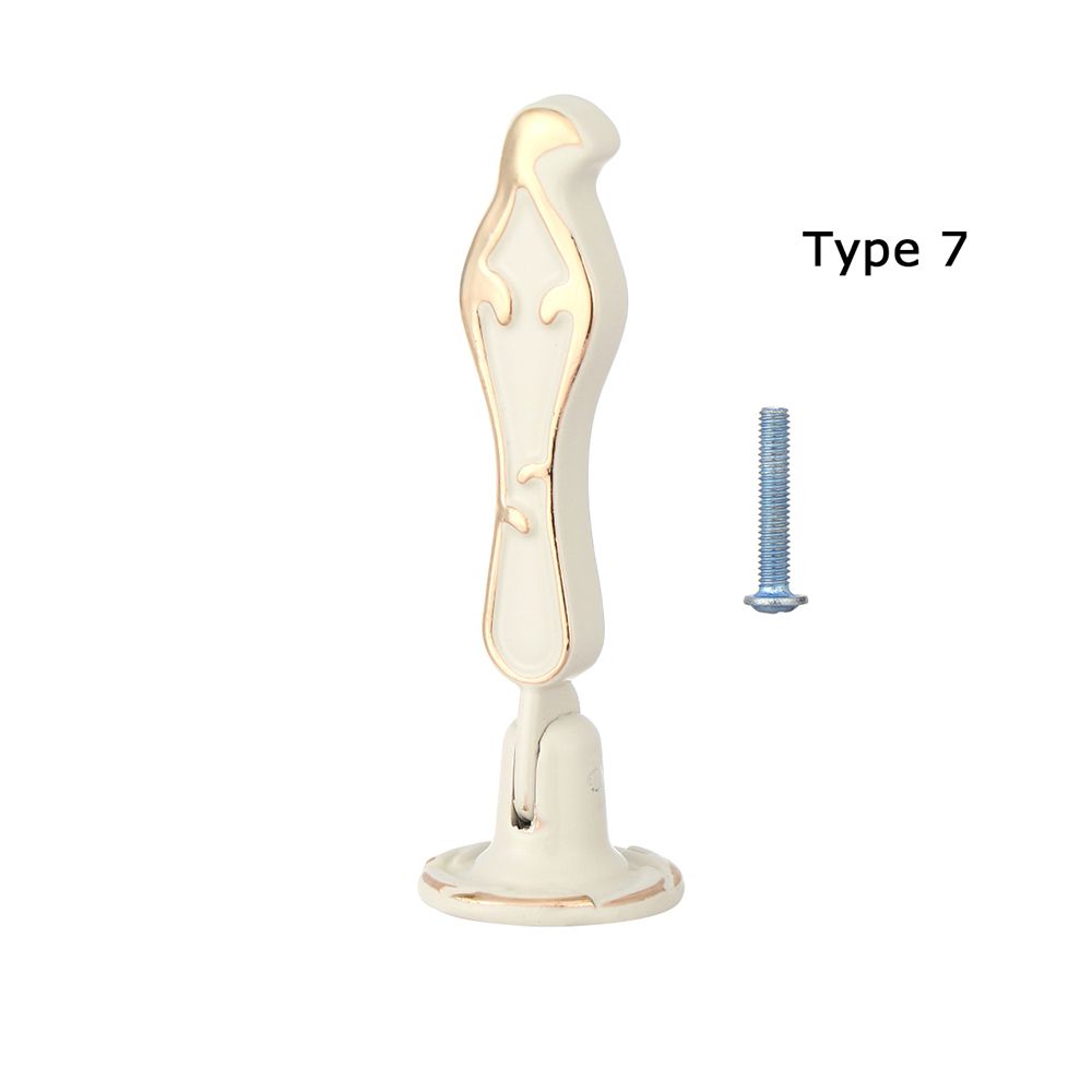 Zinc Alloy Ivory White Cabinet Handles Kitchen Cupboard Door Pulls Drawer Knobs European Furniture Handle Hardware: Type 7