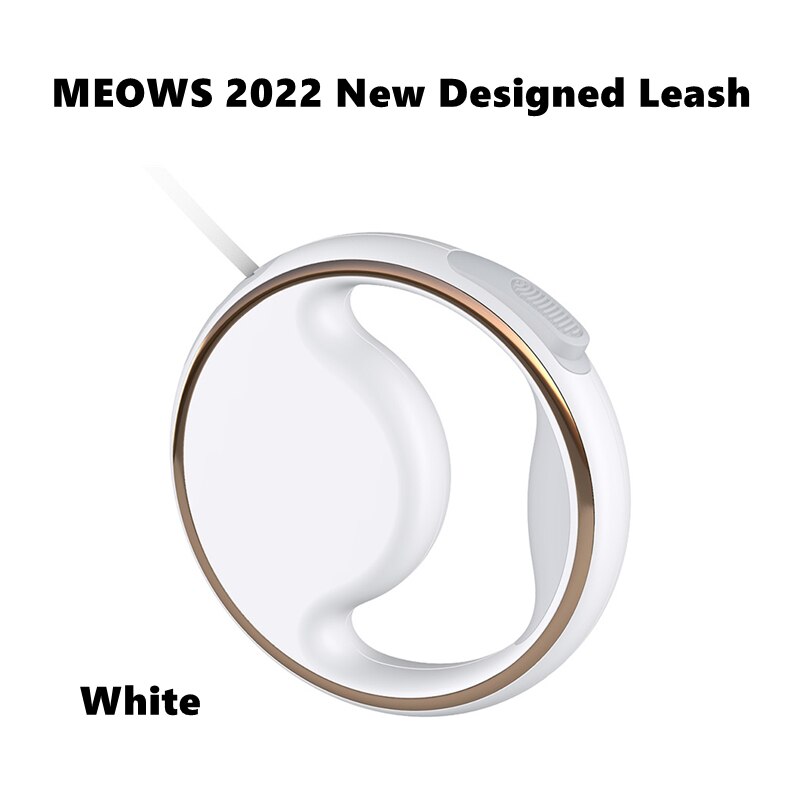 Moestar Smart UFO Versenkbare Hund Leine 2 Plus USB Lade LED Beleuchtung Seite Glow Anti-Slip Griff Ein-handed Bremse Pause Lock: New Designed White