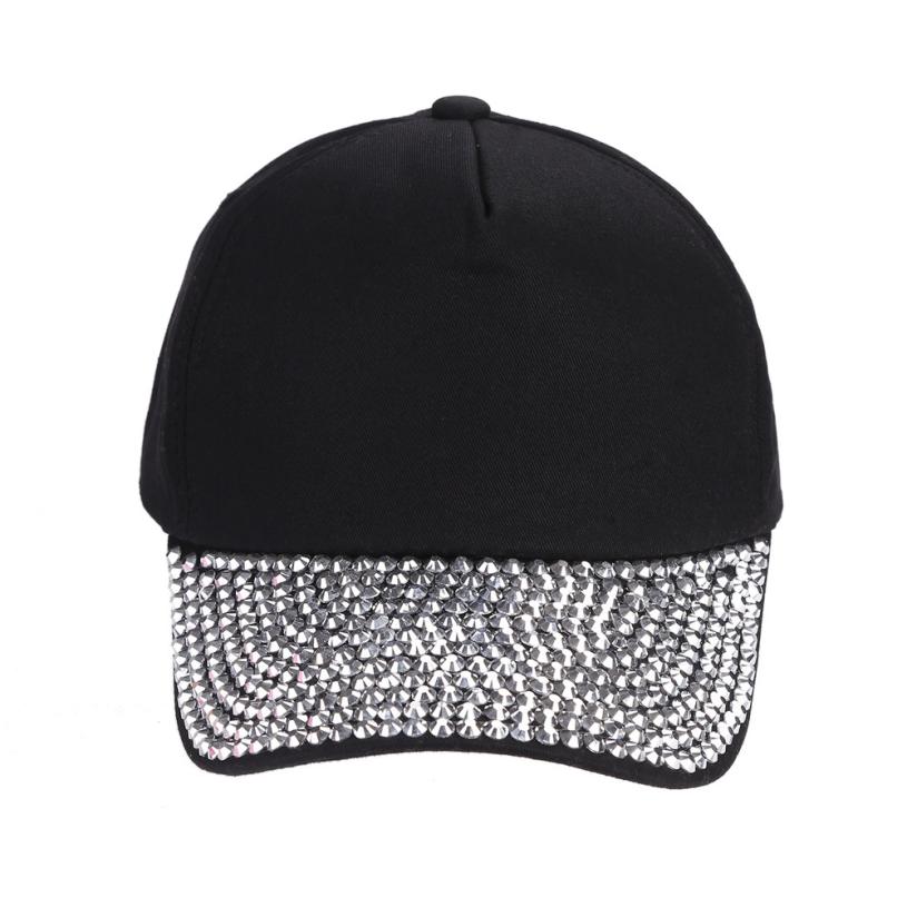 Womail, gorros, sombrero para niñas, niños, gorra de béisbol lisa de béisbol con remaches, nueva para mujeres, gorra de béisbol con diamantes de imitación, sombrero con forma de pata, Mar27