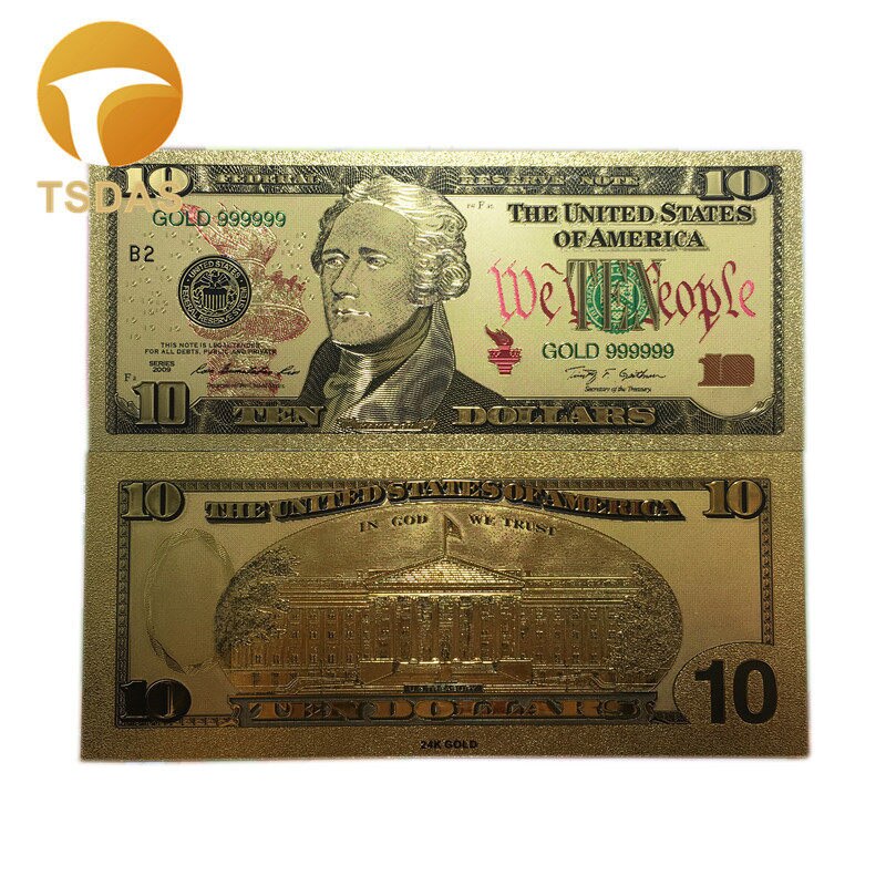 Alle typer amerikanske pengesedler dollar guld seddel  in 24k guldbelagt til indsamling: 4