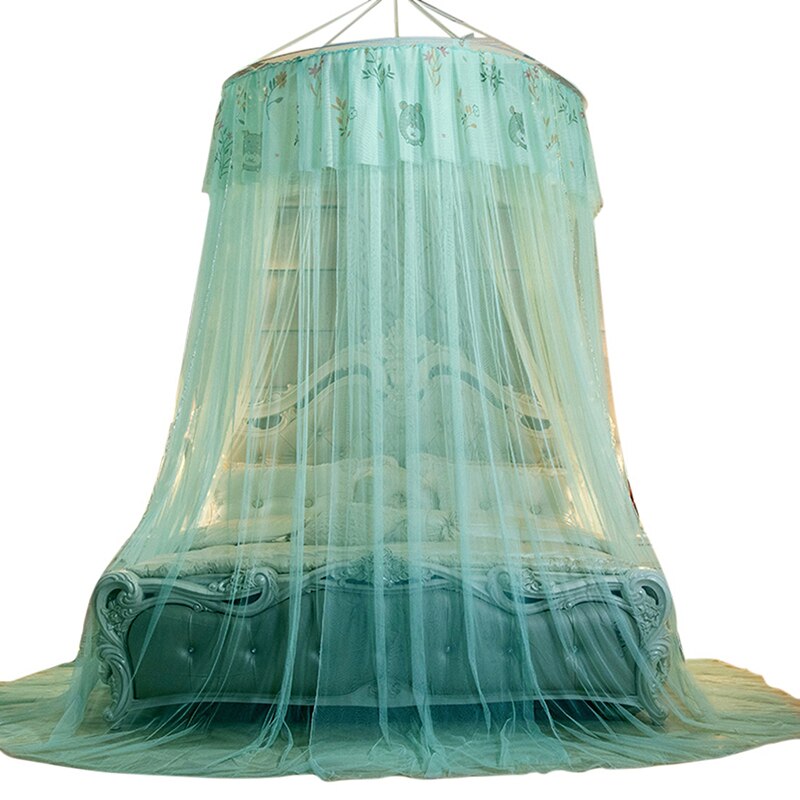 Mosquito Net Three-door Mosquito Net Anti-insect Bed Canopy Summer Palace Mosquito Net Single Double Bed Decor: Green 120x280cm