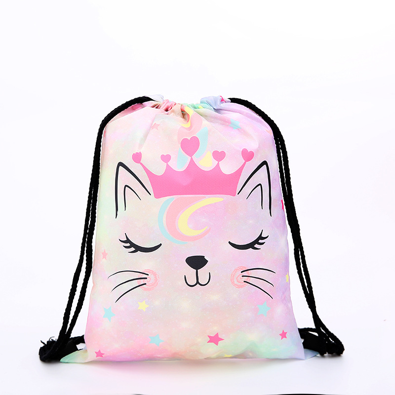 drawstring Backpack Women 3D printing travel softback men mochila Mobile phone drawstring bags unisex Women's shoulder: 1