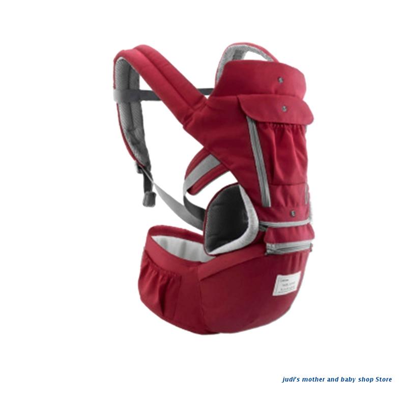 67JC Ergonomische Baby Träger Kleinkind Hipseat Schlinge Vorne Känguru Baby wickeln Halfter Rucksack für Neugeborene Kleinkind Reise: rot