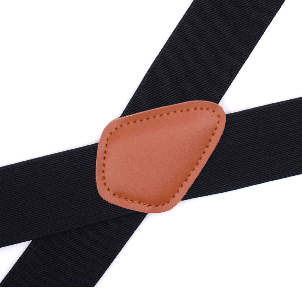 Vintage koukku henkselit miehille häät 3.5cm leveää x-musta raskas iso korkea säädettävä joustava housujen olkaimet olkaimet-musta