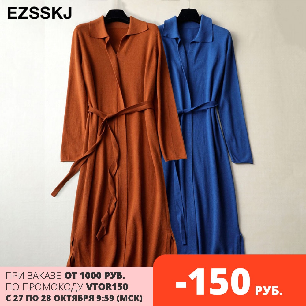 Herfst Winter Maix Trui Jurk Elegante Gebreide Jurk Vrouwen Losse Oversized Lange Jurk Vrouwelijke Vierkante Kraag Trui Jurk