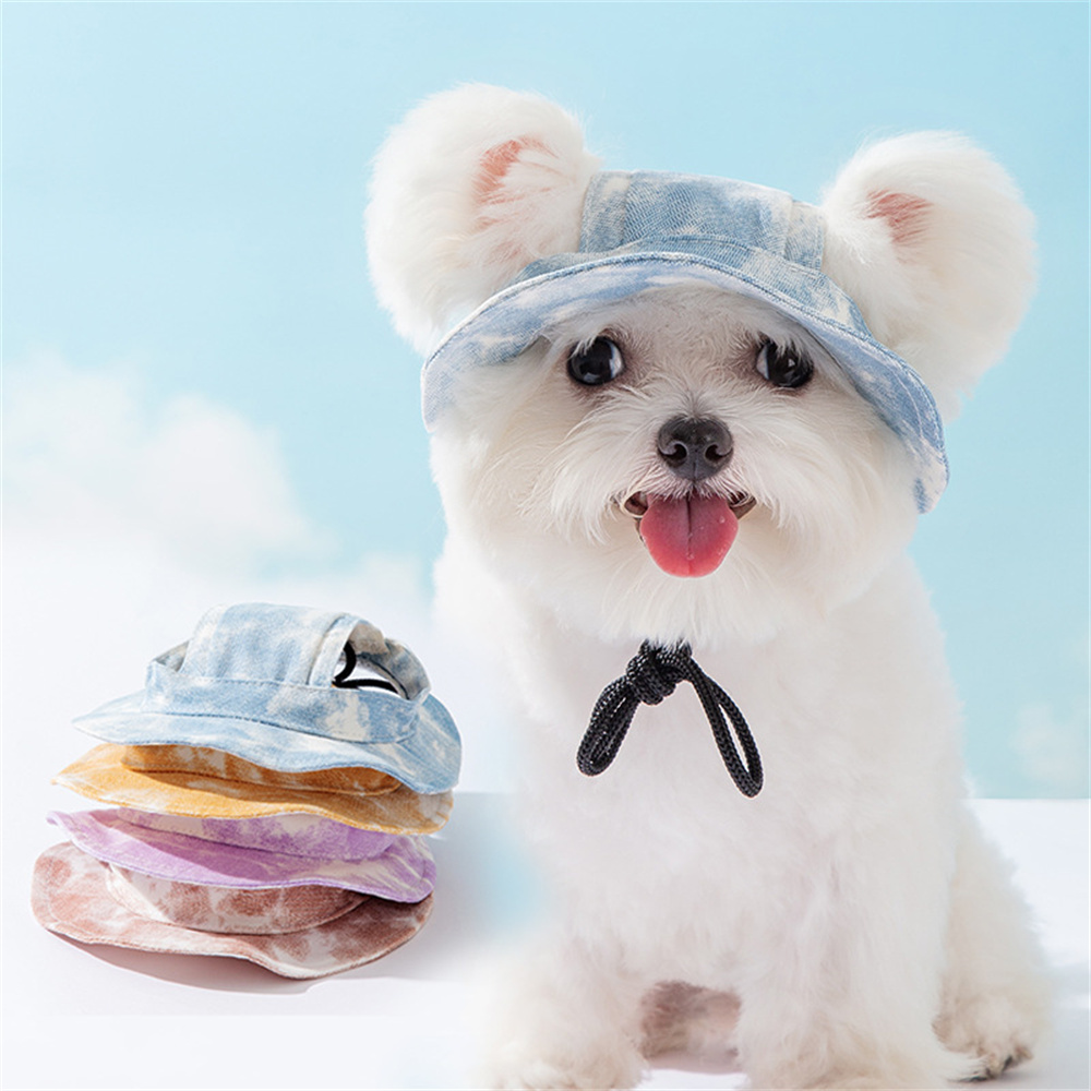 Mignon bouledogue français chapeaux pour animaux de compagnie avec trous d'oreille réglable chiot chien casquette chapeau pour petits chiens moyens carlin mascotas accessoires Costume