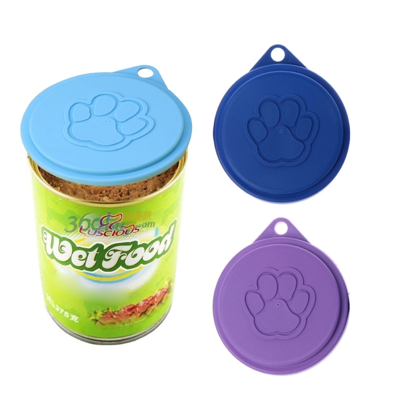 Dog Storage Top Cap Food Can Tin Cover Lid Pet Cat Puppy Food Can Reusable Food Container Cover