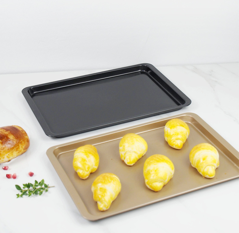 14.5 Inch Super Large Rectangular Baking Pan, Baking Oven Base Plate, Cookie Sheet Pan, Non-stick Brownie Pan: Gold