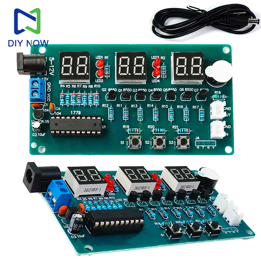 6-stelliges Digitalanzeige-Uhr-einstellen, elektronische Uhr, 51, Single-Chip-Lehrtraining, Lernen, Schweißen, Produktion, DIY-Teile