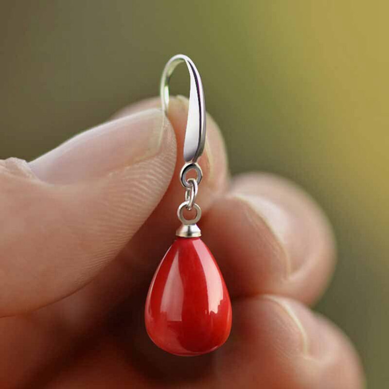Parel Rode Druppel Oorbel Voor Vrouwen Fancy Kleurrijke Gesimuleerde-Parel Lange Earring Trendy Sieraden Geschenkdoos Verpakking
