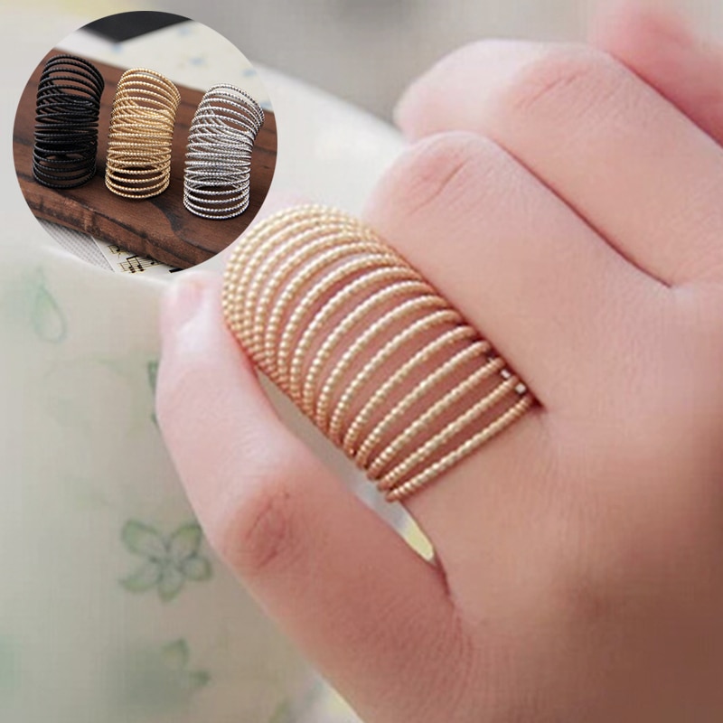 Vintage ring für frauen männer kreative einstellbar volle finger ringe gold silber schwarz Lange Frühling spirale kette Schmuck
