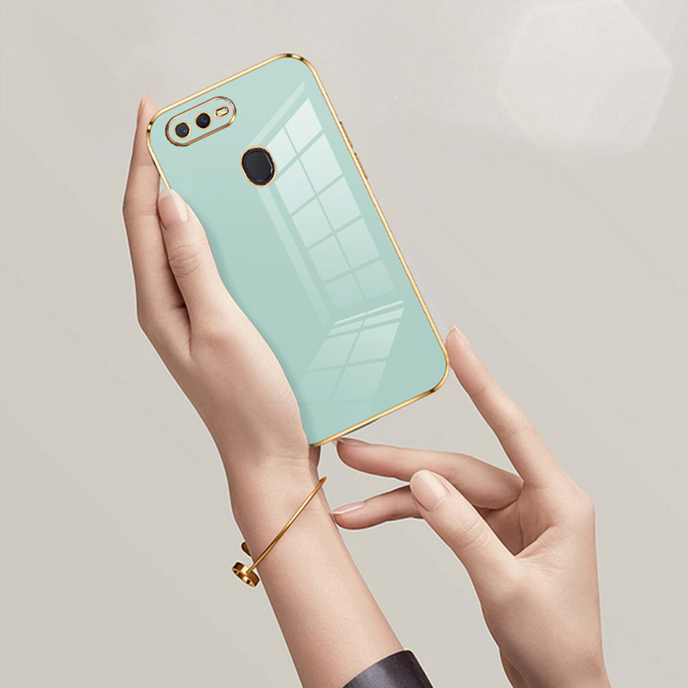 Para oppo A7 funda de lujo chapada cuadrada OPPO A5S funda de teléfono Oppo A7N AX7 A12 A7X funda trasera de silicona a prueba de golpes OPPO F9 Pro