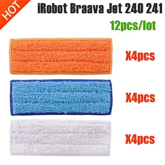 Zmywalne nakładki robić mopowania na mokro Nakładki na sucho Ściereczka robić iRobot Braava strumień 240 241 robot czyszczący Części zamienne Zestaw robić wymiany szmaty: Ciemny khaki