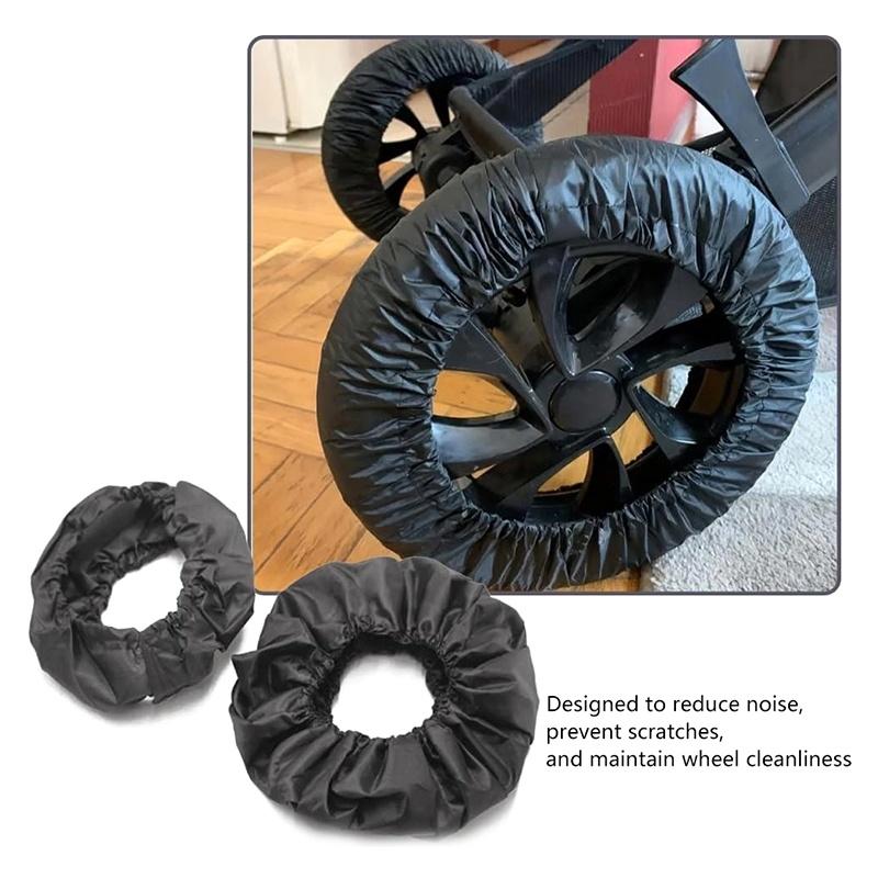 2 szt./zestaw Osłony na koła wózka dziecięcego Pyłoszczelne ochraniacze na opony wózka inwalidzkiego Wózek dziecięcy Ochrona przed zabrudzeniami Akcesoria
