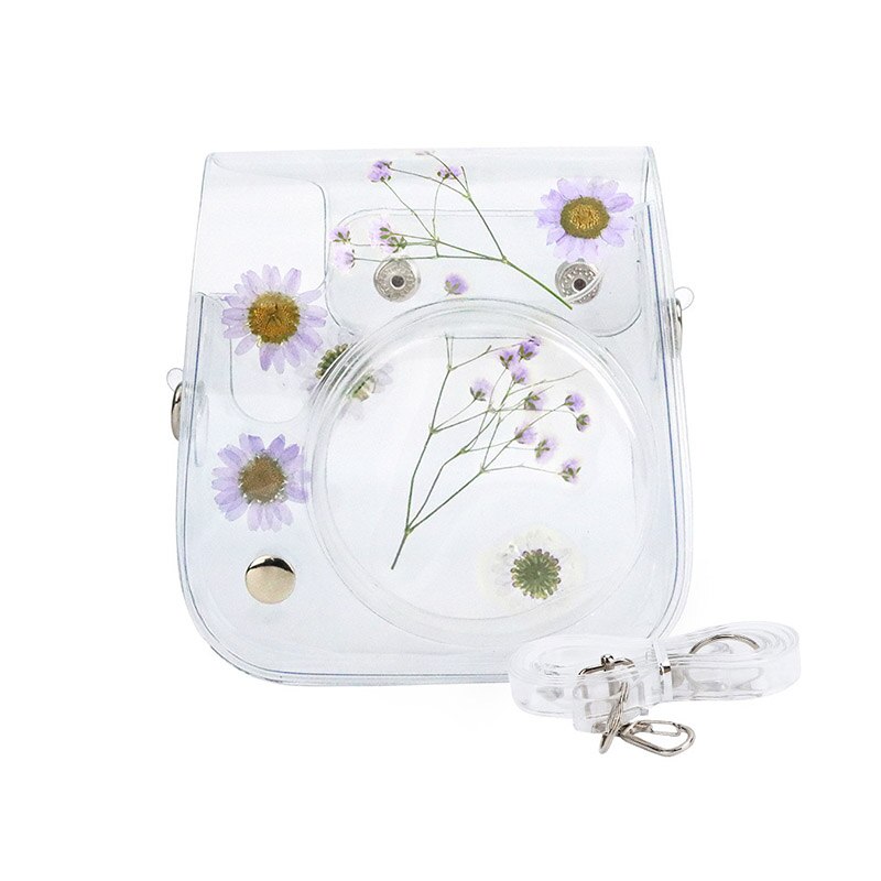 Für Fujifilm Instax Mini 11 9 8 transparent Kamera fallen Schutzhülle Tragen Tasche Abdeckung mit Schulter Gurt: Violett