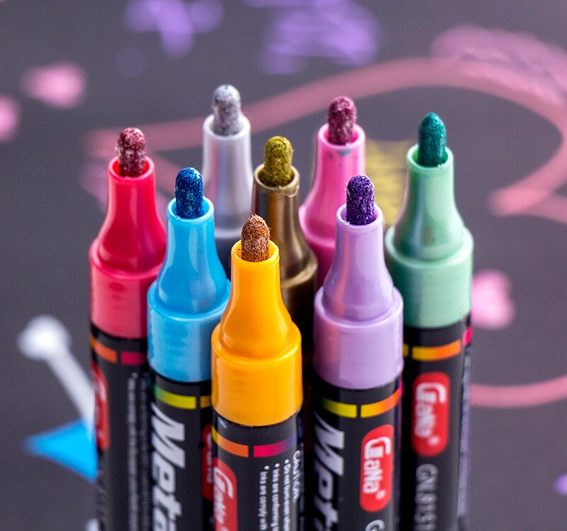 1Pcs Water-based Paint Metal Marker Pens Sharpie 3.0mm Gold Silver Ceramic Rock Glass Porcelain Mug Wood Fabric Canvas Painting