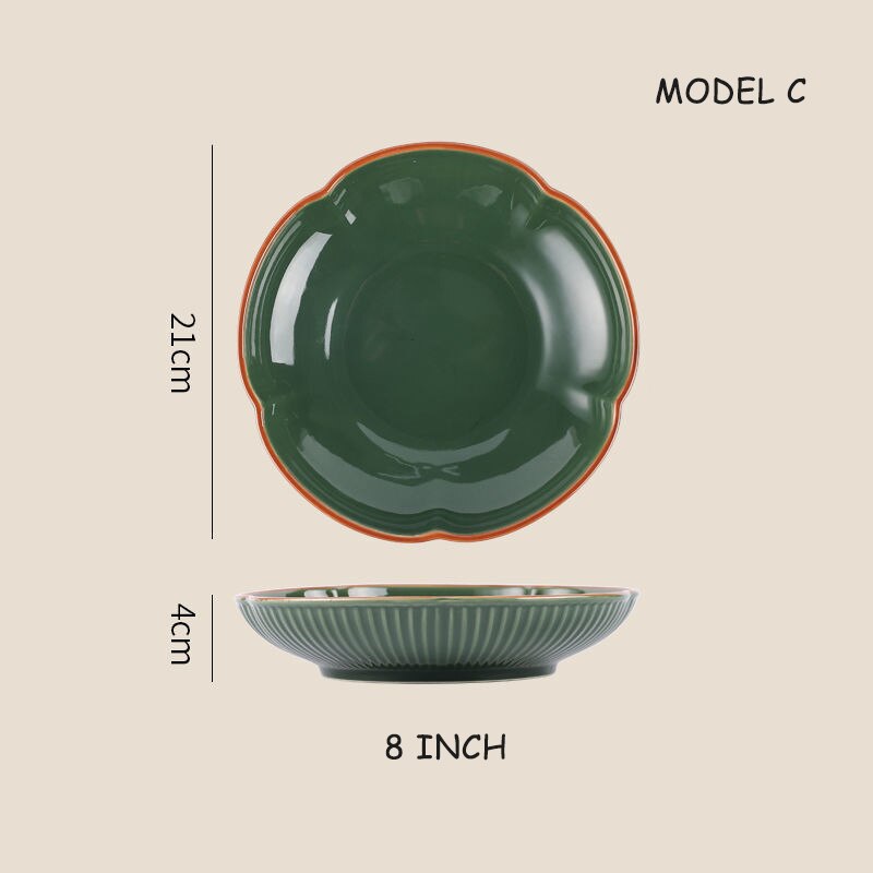 Modern Luxurious Tableware Dish Set Home High Appearance Ceramic Rice Bowl And Soup Bowl Large Fish Plates Dinner Set 1 Pcs: C