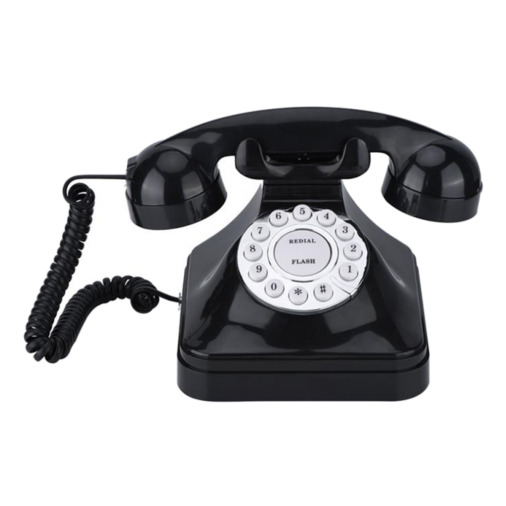 Vintage Telefoon Zwart Multifunctionele Plastic Huistelefoon Retro Draad