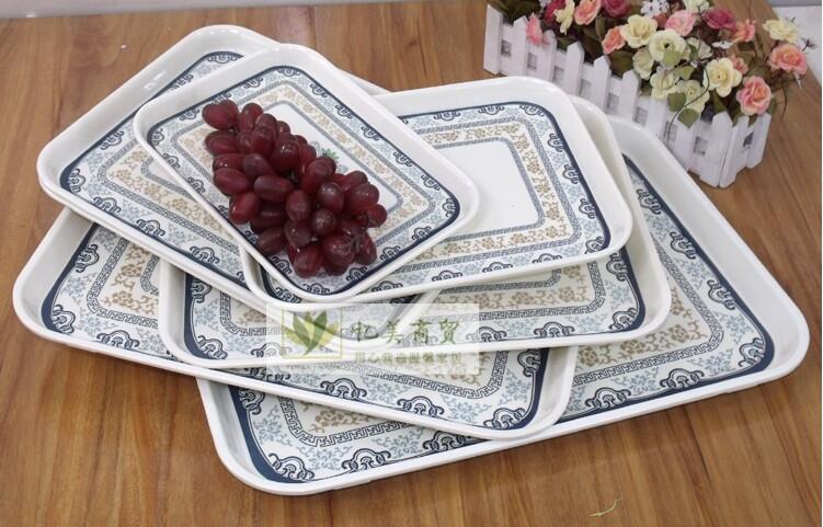 Rectangle Melamine Storage Tray Fruit Platter Tray Thick Bread Plate