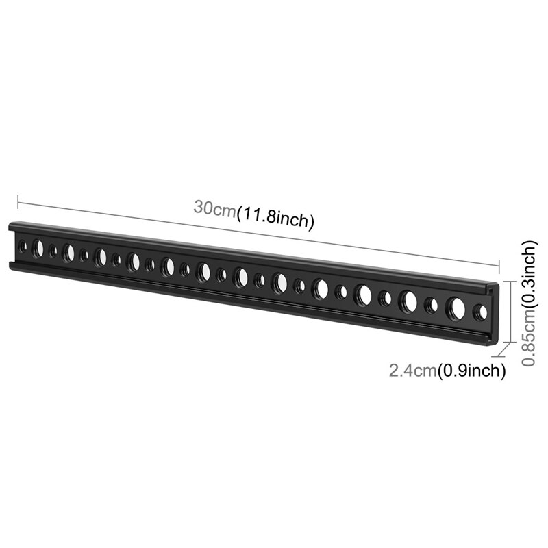Rise-Extension Rail Beugel Bar 1/4 &amp; 3/8 Schroef Cold Shoe Mount Voor Flash Video Light Microfoon Voor canon Gimbal Camera