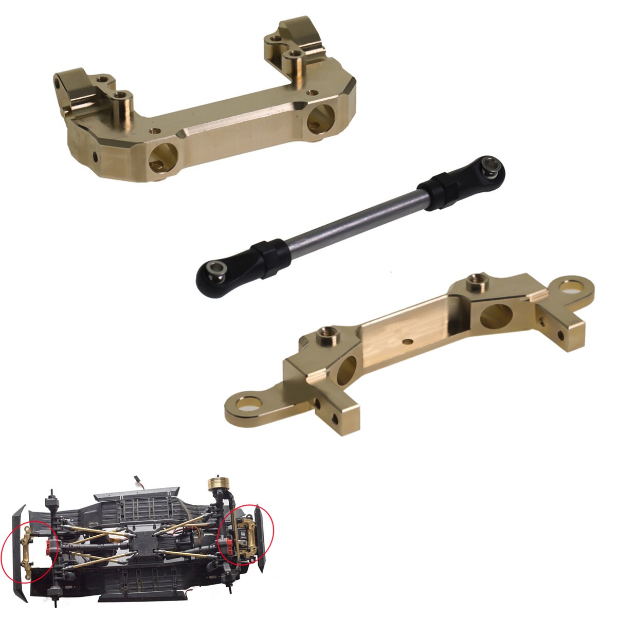 Axial SCX10 III staffa di montaggio paraurti posteriore anteriore in ottone Servo trasferimento per parte di aggiornamento auto cingolata 1/10 RC
